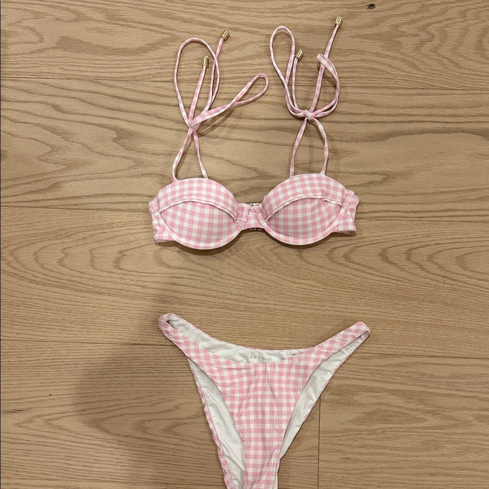 Pink Gingham Bikini Set